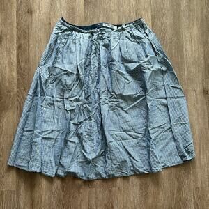 Vince Blue & White Striped Knee Length Skirt 100% Cotton Size 10